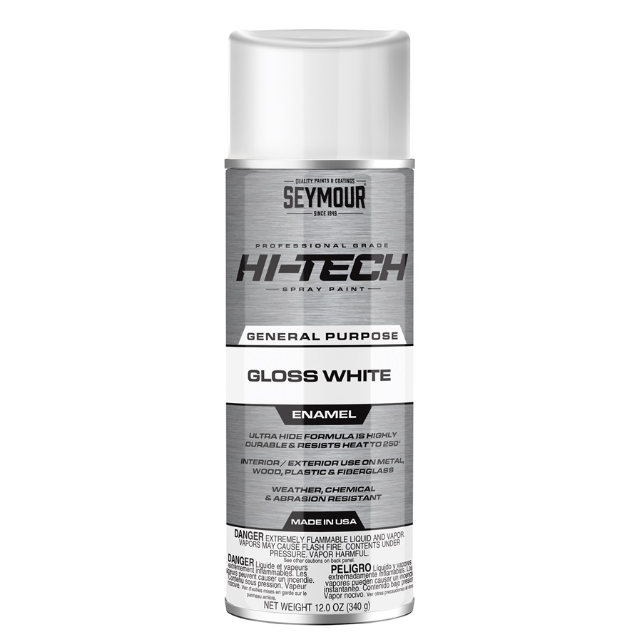 SEYMOUR® HI-TECH Spray Enamels - Gloss White, 12 oz